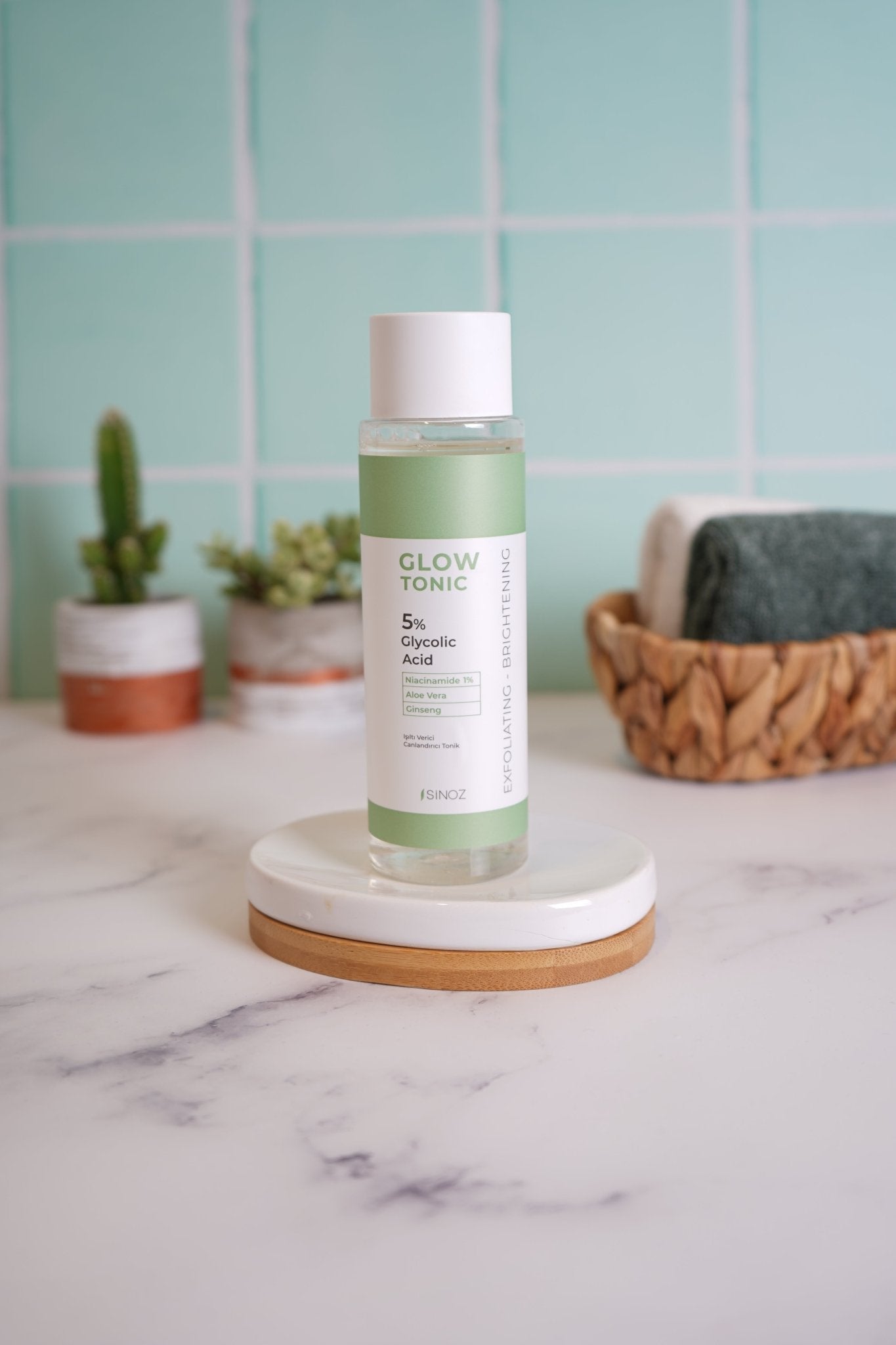 Sinoz Glow Tonic - Pore Tightening Purifying Revitalizing Peeling Effect Glycolic Acid 5% + Niacinamide 1% 200 ml - Exporgin - Global Shopping Site