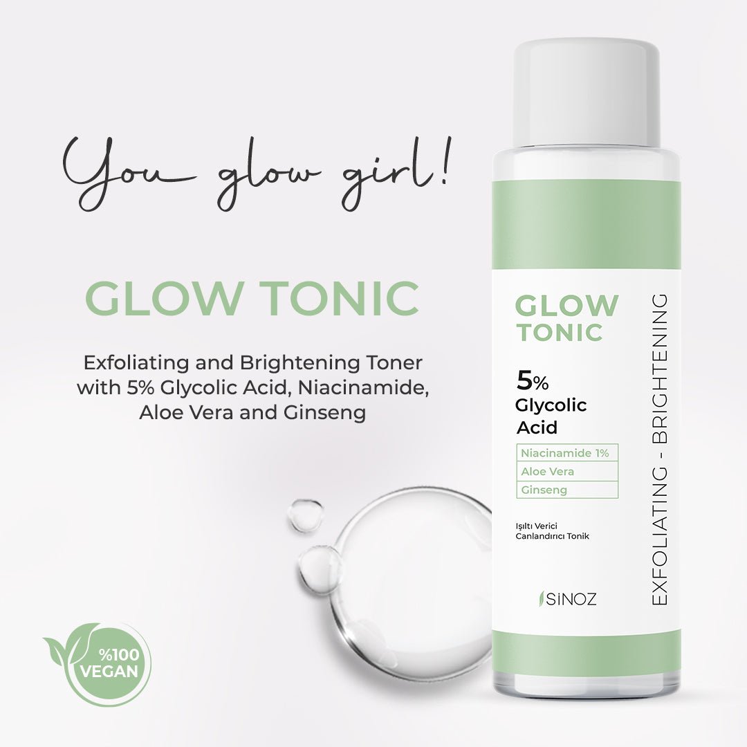 Sinoz Glow Tonic - Pore Tightening Purifying Revitalizing Peeling Effect Glycolic Acid 5% + Niacinamide 1% 200 ml - Exporgin - Global Shopping Site