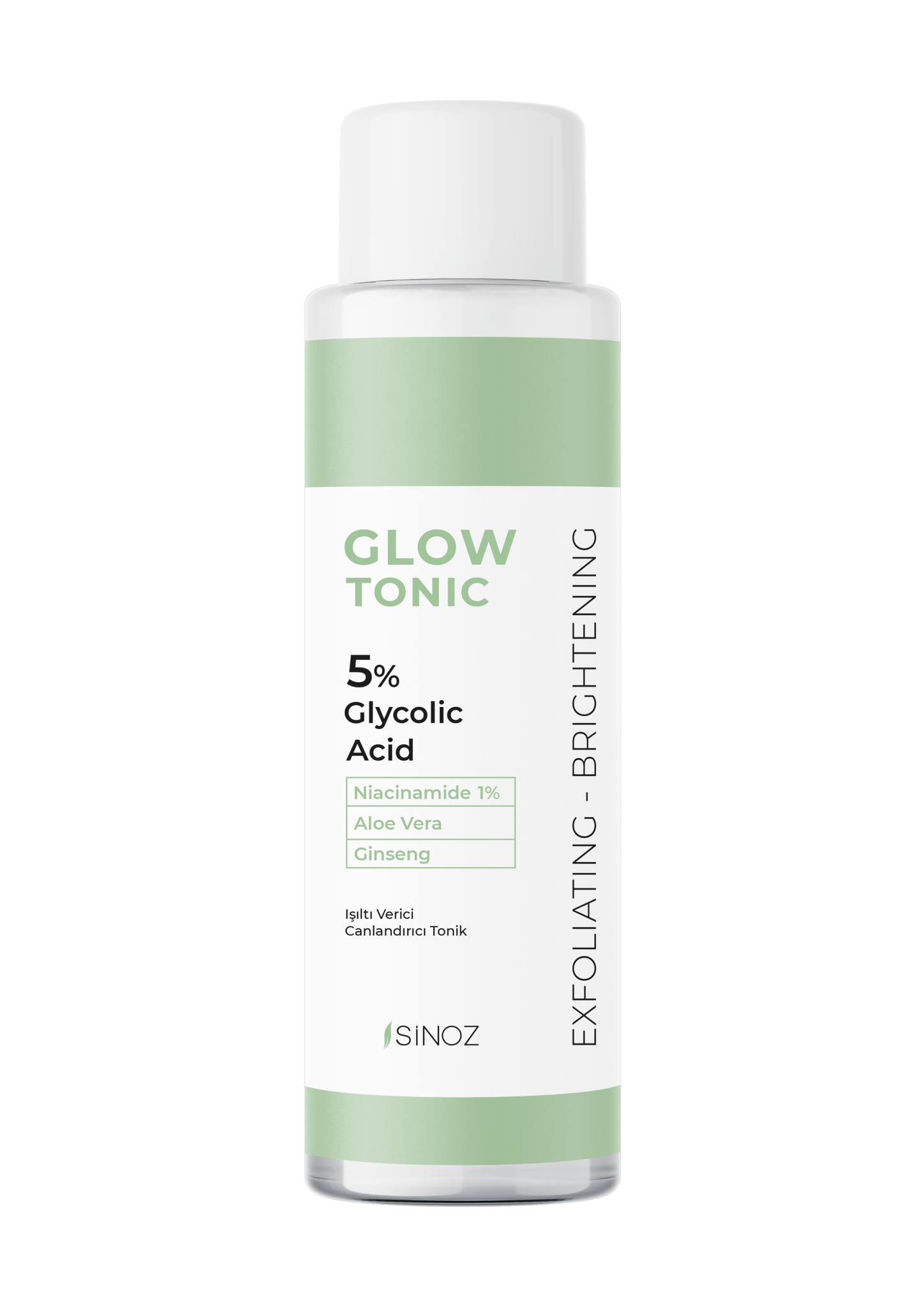 Sinoz Glow Tonic - Pore Tightening Purifying Revitalizing Peeling Effect Glycolic Acid 5% + Niacinamide 1% 200 ml - Exporgin - Global Shopping Site