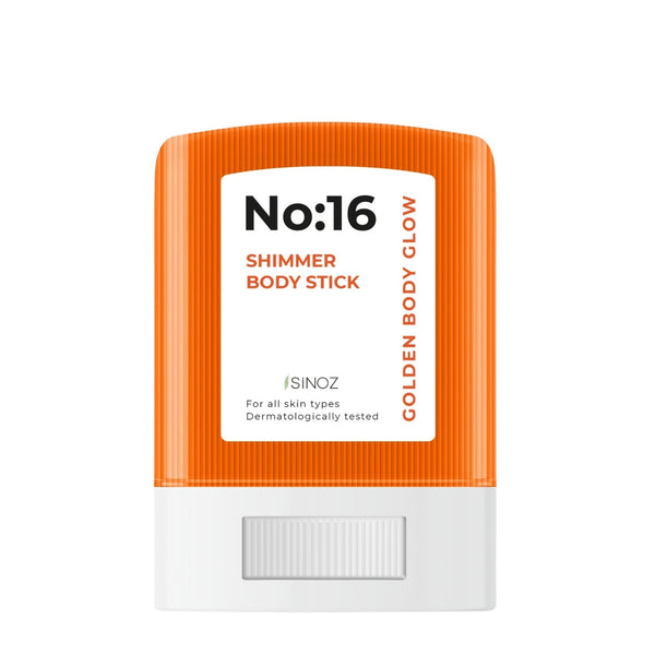 Sinoz No:16 Shimmer Stick – Golden Body Glow with 16 Natural Vegan Oils – Nourishing Highlighter for Skin and Hair - Exporgin - Global Shopping Site