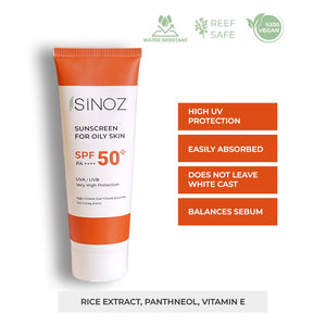 Sinoz Sunscreen for Oily Skin SPF 50+ – Lightweight and Protective - Exporgin - Global Shopping Site