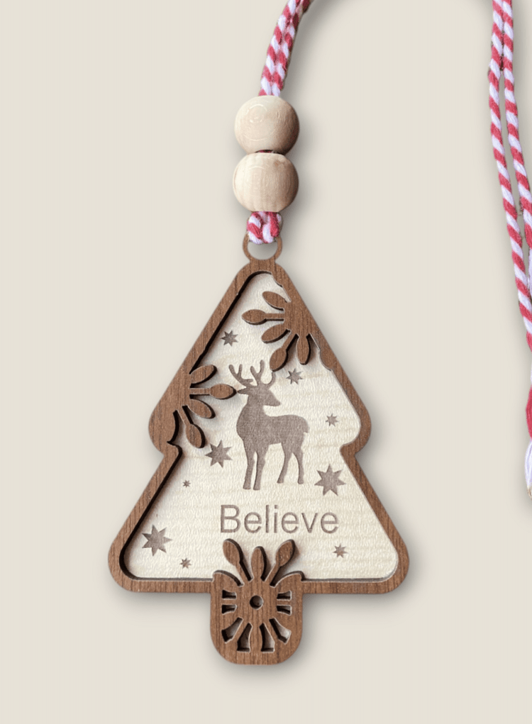 Snow Design Wooden Christmas Ornaments – Snowman, Santa, Reindeer, Snowflake, Merry Bright, Noel & Happy Christmas Laser Cut Tree Decor - Exporgin | Türkiye Comes to You