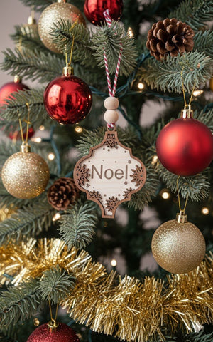 Snow Design Wooden Christmas Ornaments – Snowman, Santa, Reindeer, Snowflake, Merry Bright, Noel & Happy Christmas Laser Cut Tree Decor - Exporgin | Türkiye Comes to You