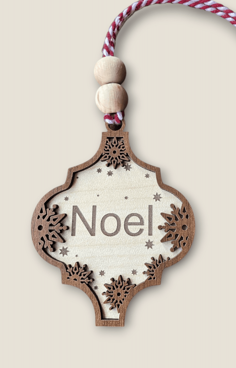 Snow Design Wooden Christmas Ornaments – Snowman, Santa, Reindeer, Snowflake, Merry Bright, Noel & Happy Christmas Laser Cut Tree Decor - Exporgin | Türkiye Comes to You