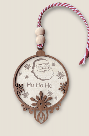 Snow Design Wooden Christmas Ornaments – Snowman, Santa, Reindeer, Snowflake, Merry Bright, Noel & Happy Christmas Laser Cut Tree Decor - Exporgin | Türkiye Comes to You