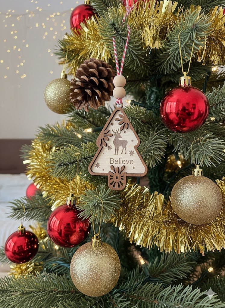 Snow Design Wooden Christmas Ornaments – Snowman, Santa, Reindeer, Snowflake, Merry Bright, Noel & Happy Christmas Laser Cut Tree Decor - Exporgin | Türkiye Comes to You