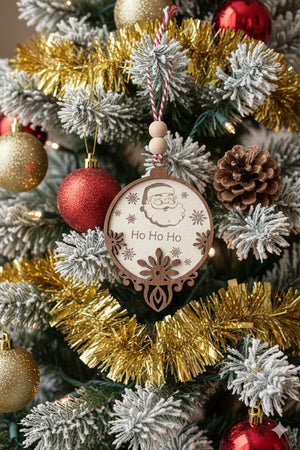 Snow Design Wooden Christmas Ornaments – Snowman, Santa, Reindeer, Snowflake, Merry Bright, Noel & Happy Christmas Laser Cut Tree Decor - Exporgin | Türkiye Comes to You