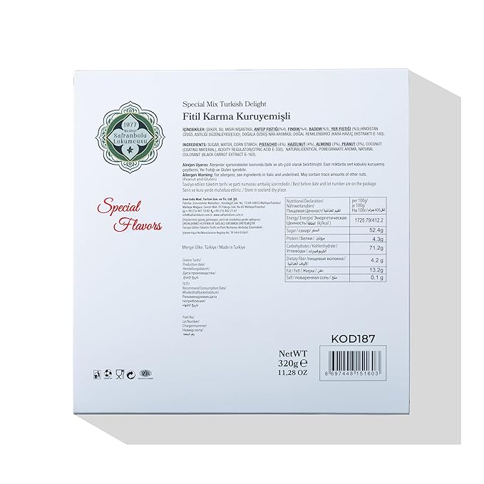 Special Mix Turkish Delight 320g (11.29 oz) - Exporgin | Türkiye Comes to You