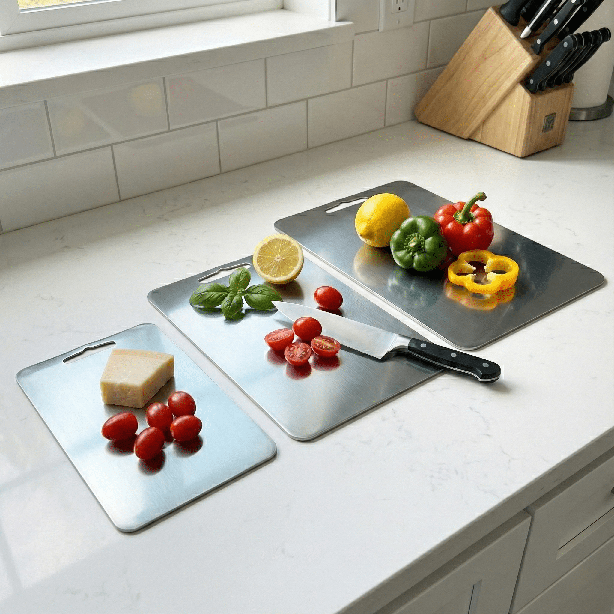 Stainless Steel Cutting Board Set – Small, Medium & Large Sizes - Exporgin | Türkiye Comes to You
