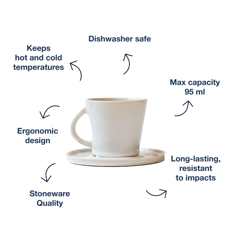 Stoneware Coffee Cup 95ml (3.21 fl oz) - Exporgin | Global Shopping Site