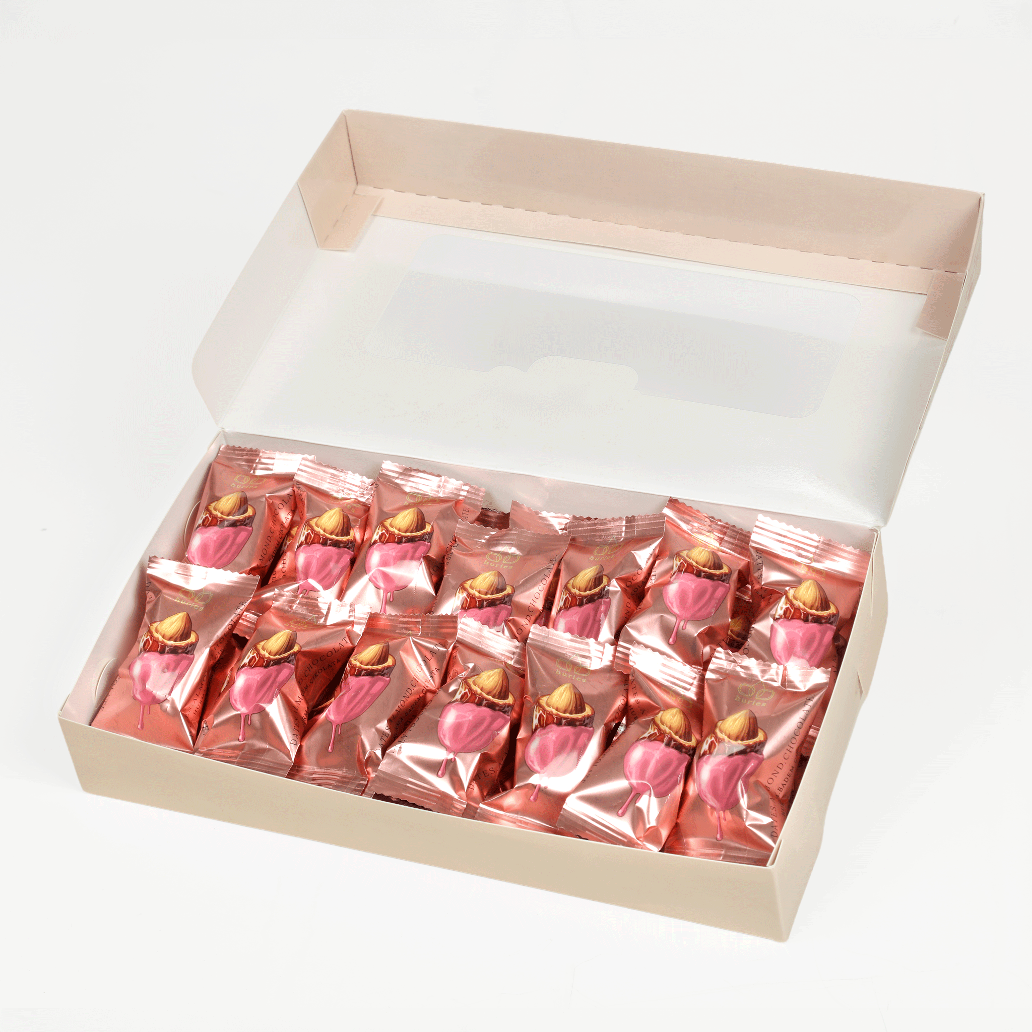 Strawberry Chocolate Covered Dates with Almonds 500g (17.64 oz) - Exporgin | Türkiye Comes to You