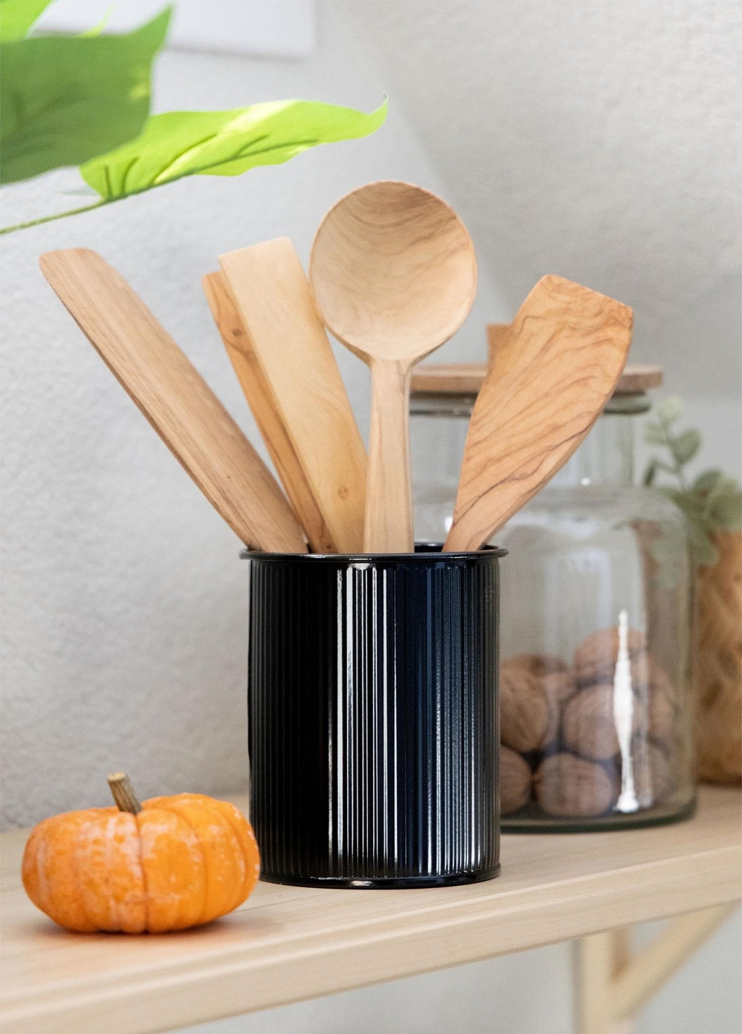 Stripe Countertop Cutlery Rack Black 13x11 cm - Exporgin | Türkiye Comes to You
