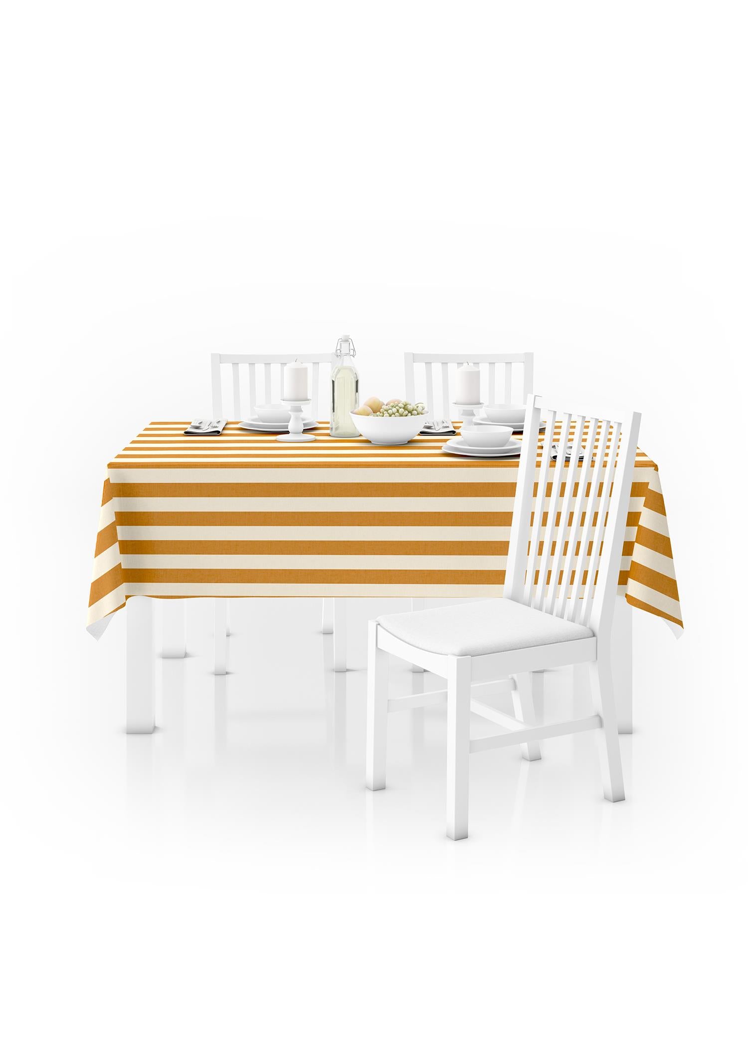 Stripe Rectangular Tablecloth Mustard 150x230 cm