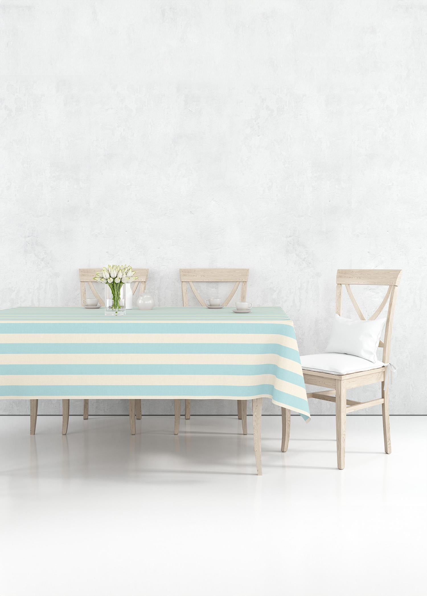 Stripe Rectangular Tablecloth Blue 150x230 cm