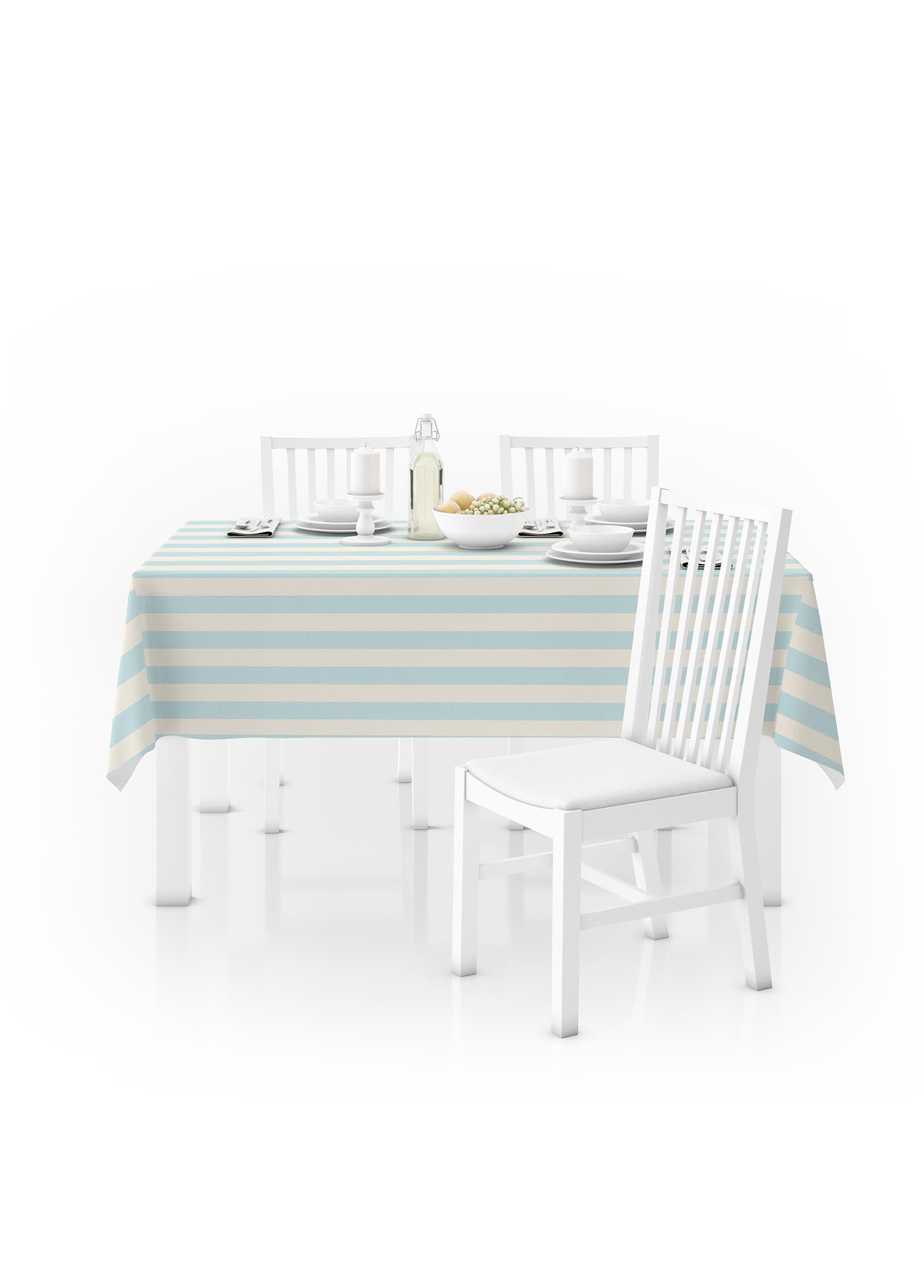 Stripe Rectangular Tablecloth Blue 150x230 cm