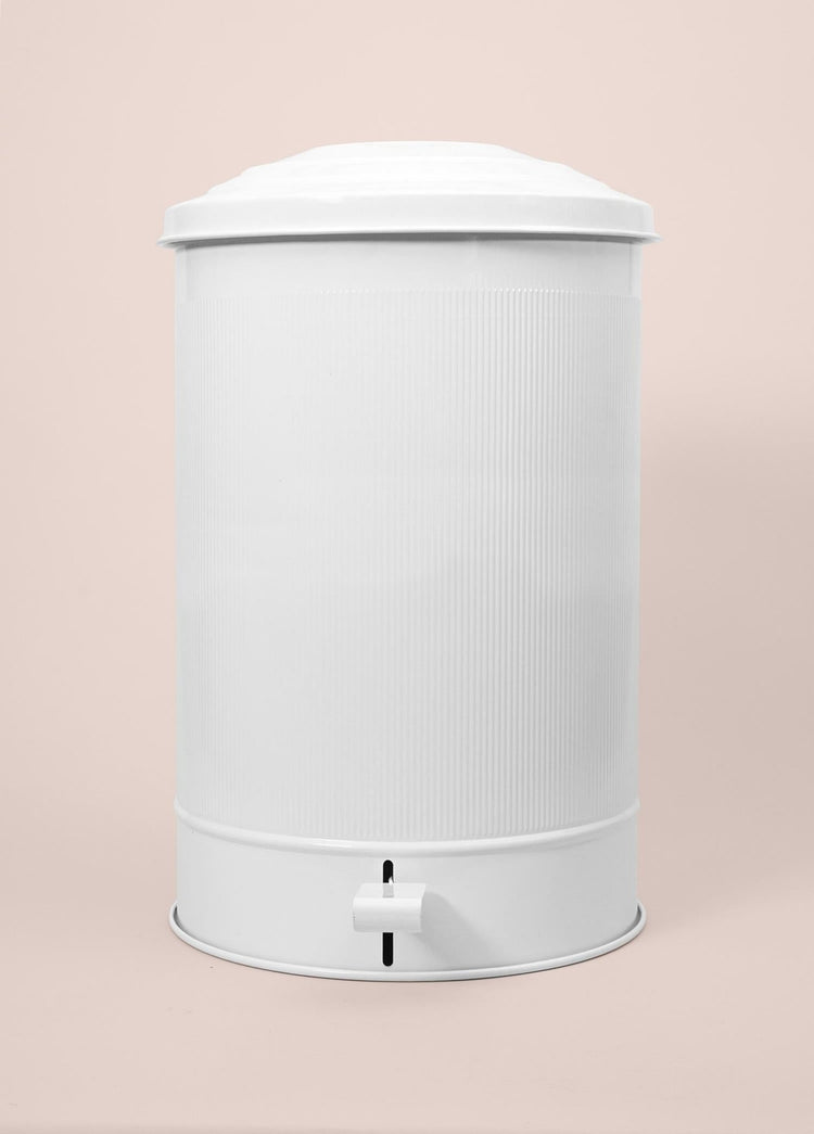 Stripe Kitchen Trash Can White 37 Lt - Exporgin | Türkiye Comes to You