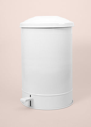 Stripe Kitchen Trash Can White 37 Lt - Exporgin | Türkiye Comes to You