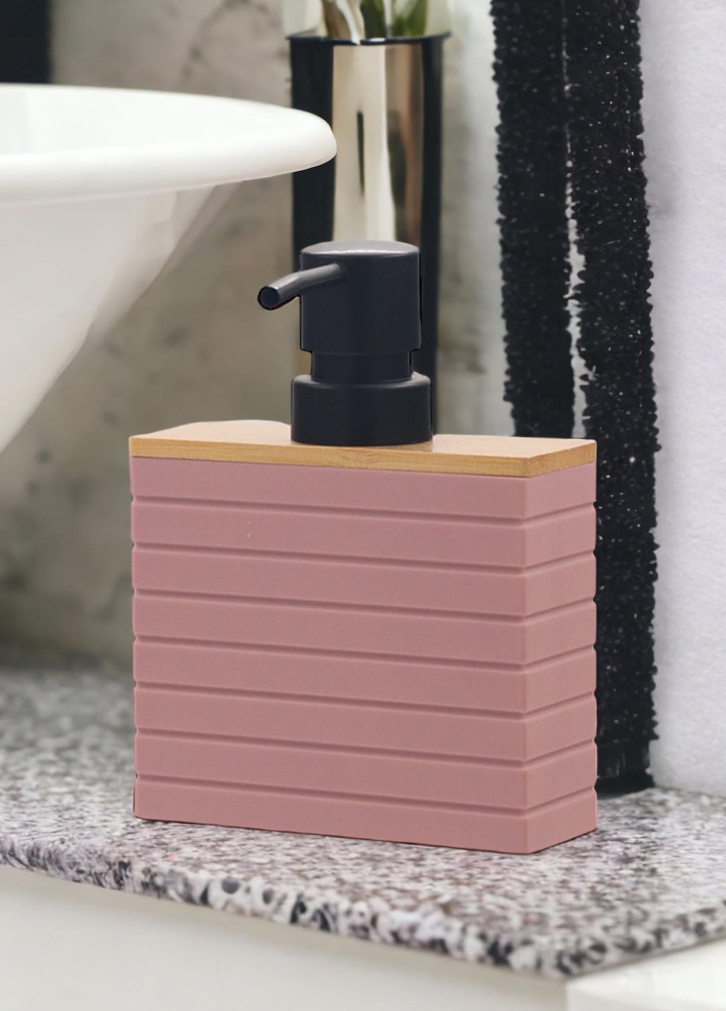 Stripe Liquid Soap Dispenser Pink - Exporgin - Global Shopping Site