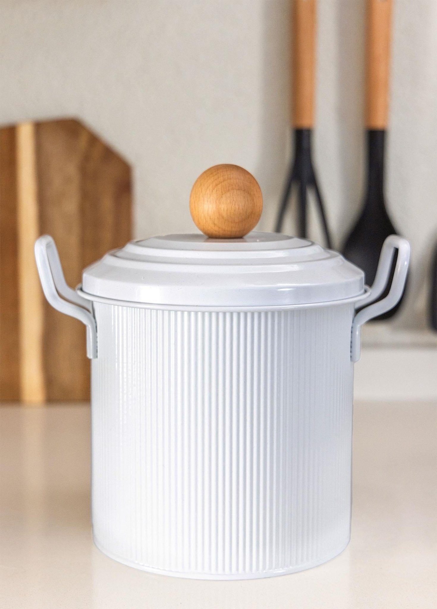 Stripe Pulses and Detergent Storage Container White - Exporgin | Türkiye Comes to You