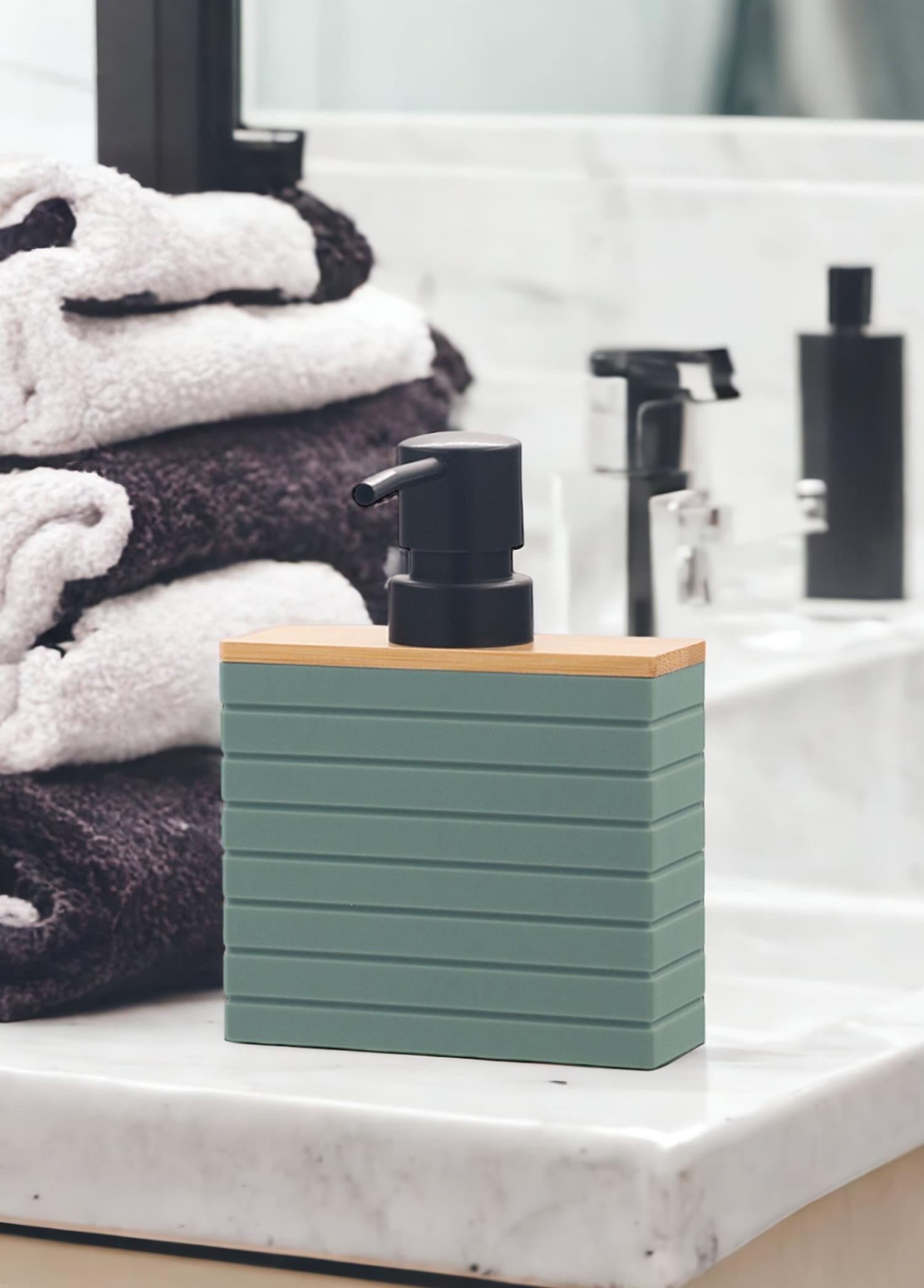 Stripe Liquid Soap Dispenser Green