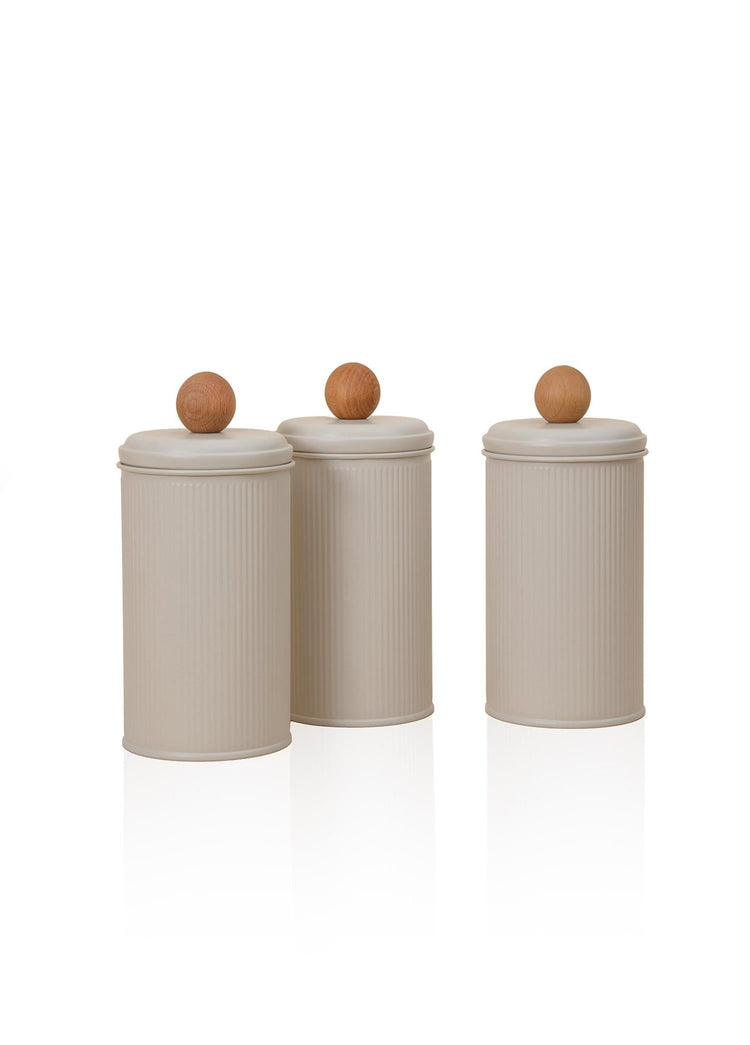 Stripe Tea Coffee Sugar Jar Beige 1.20 Lt - Exporgin | Türkiye Comes to You