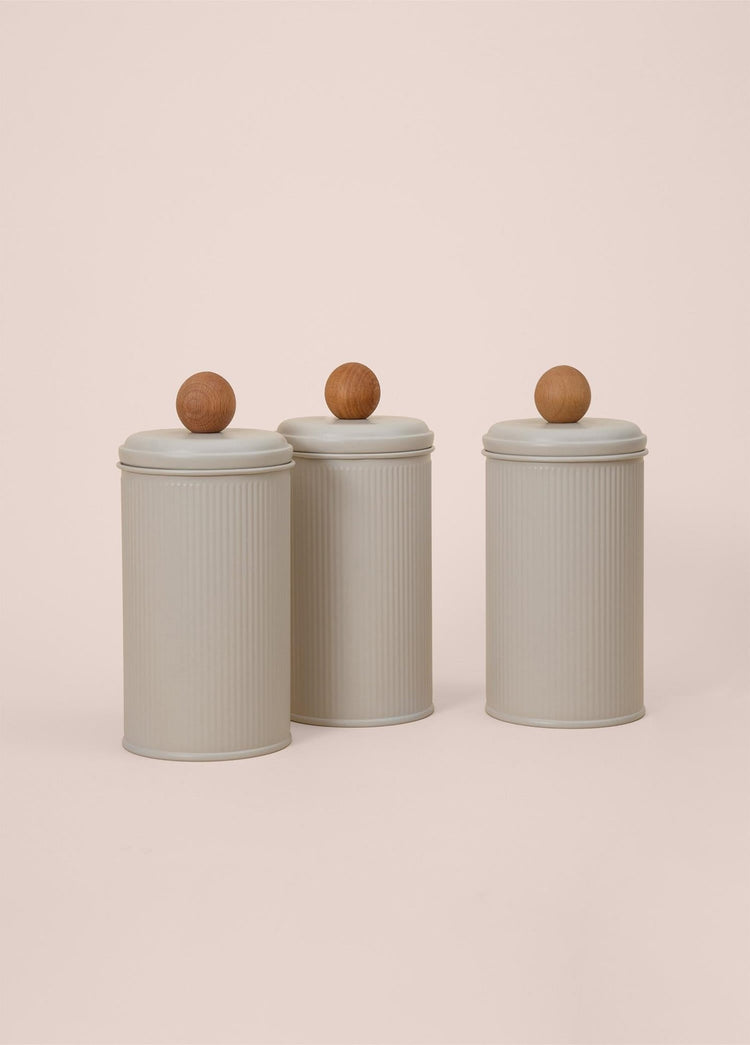 Stripe Tea Coffee Sugar Jar Beige 1.20 Lt - Exporgin | Türkiye Comes to You