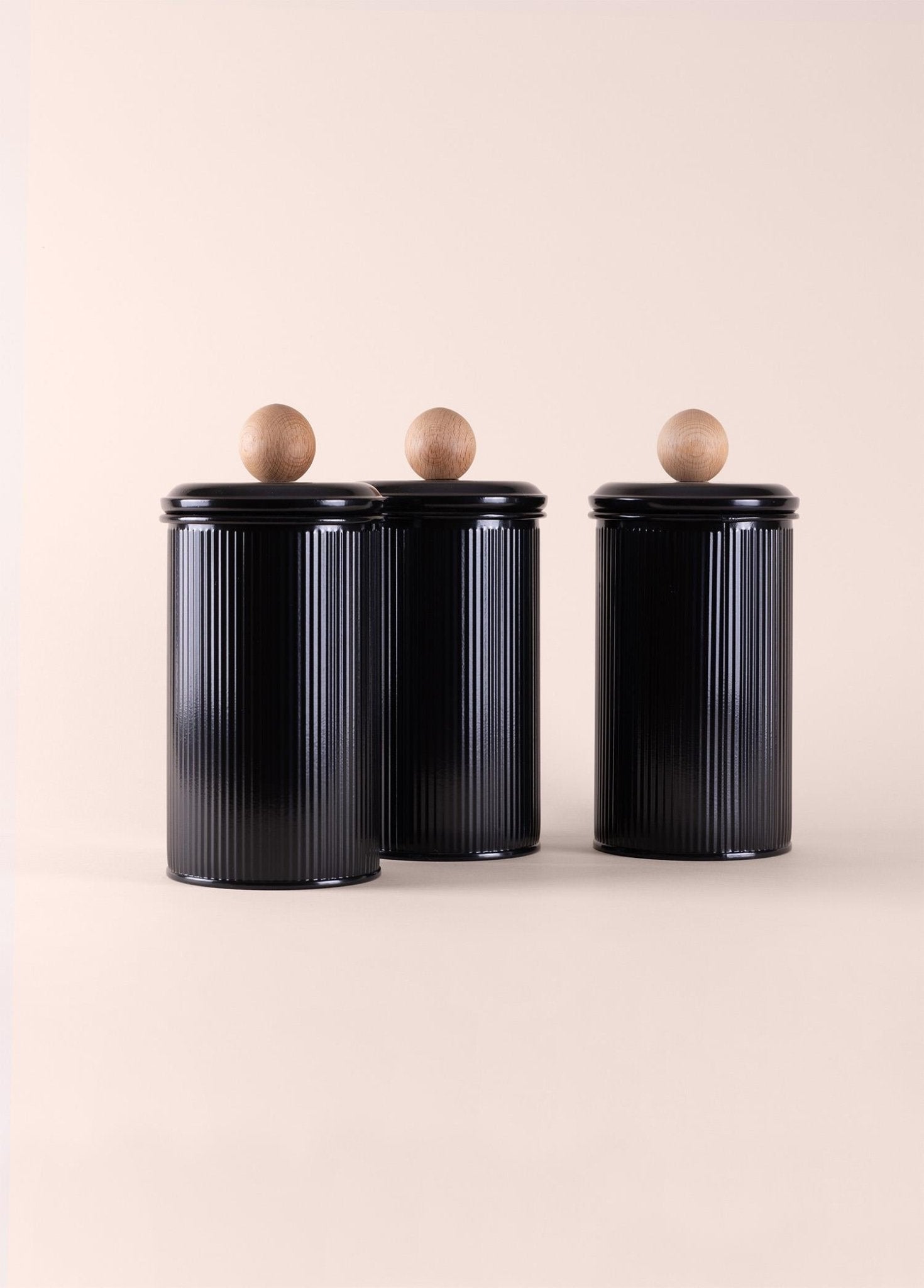 Stripe Tea Coffee Sugar Jar Black 1.20 Lt - Exporgin | Türkiye Comes to You