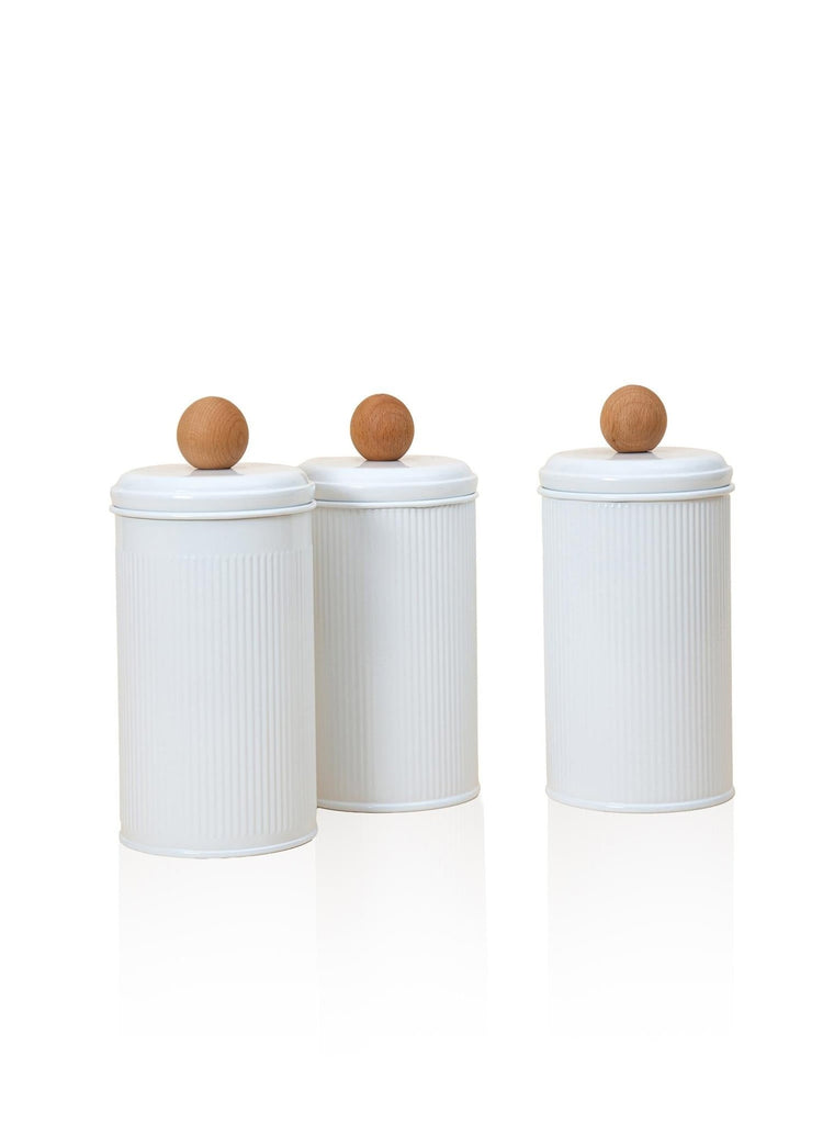 Stripe Tea Coffee Sugar Jar White 1.20 Lt - Exporgin | Türkiye Comes to You