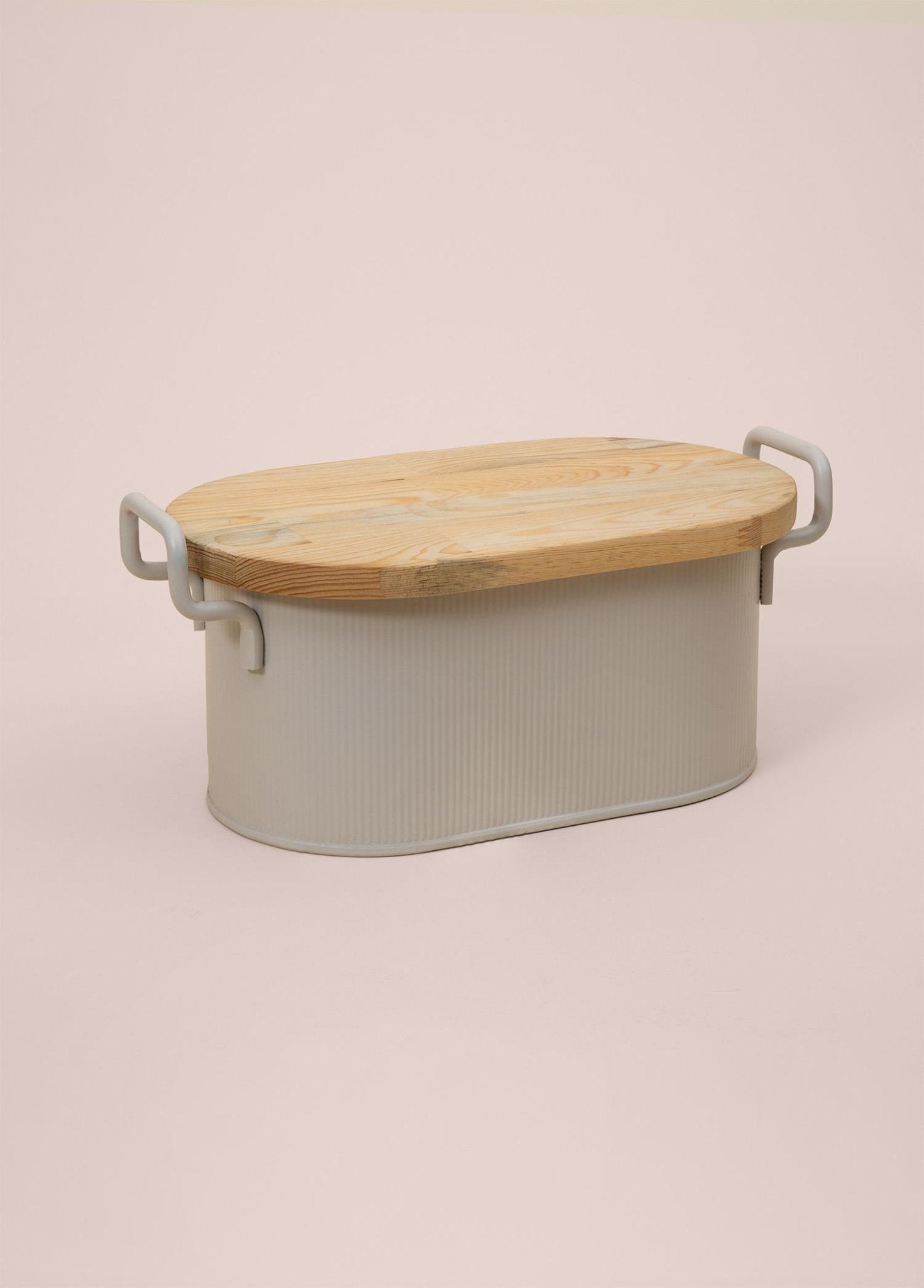 Stripe Wooden Lid Bread Storage Box Beige 40x22x18 cm - Exporgin | Türkiye Comes to You
