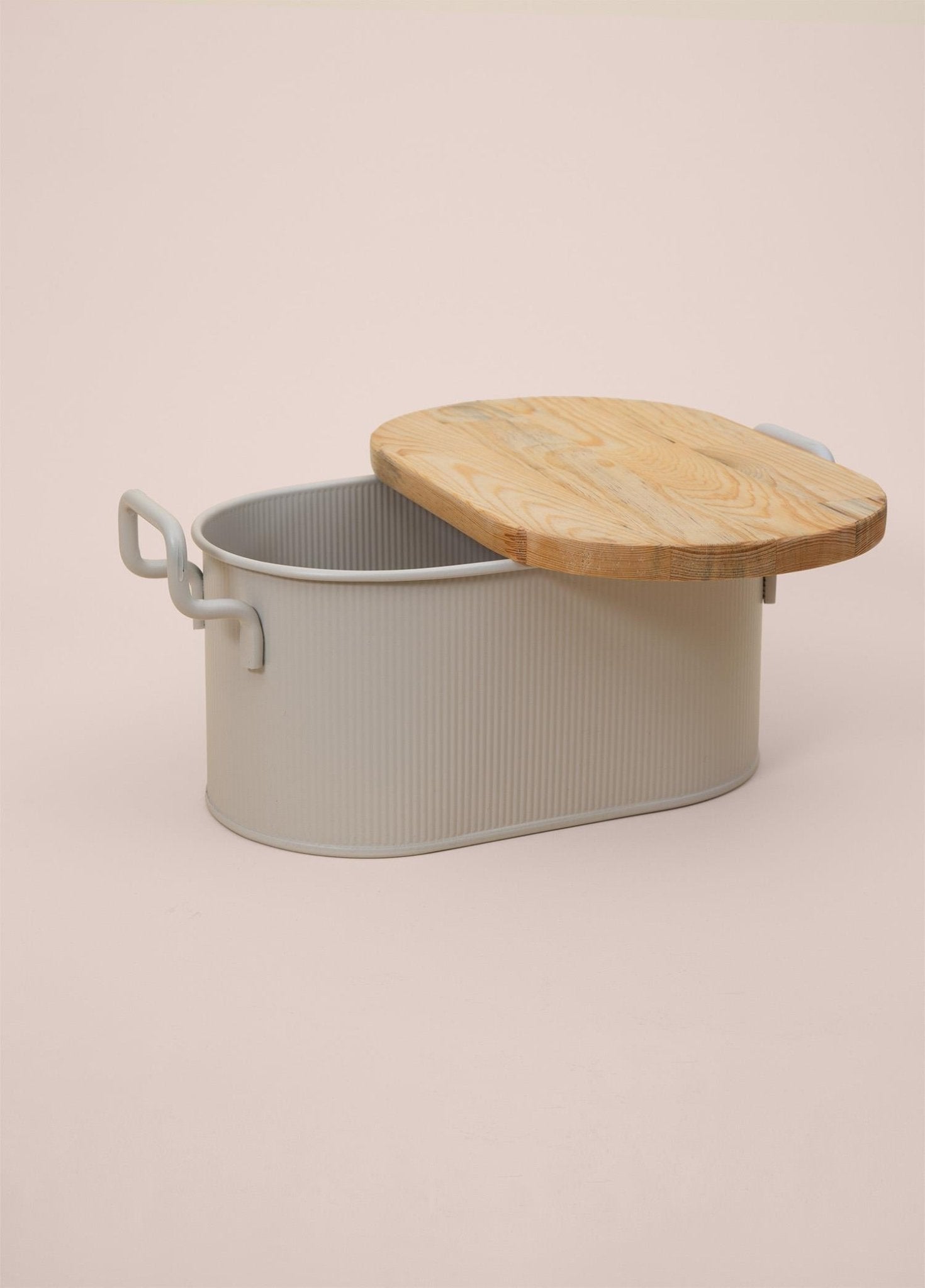 Stripe Wooden Lid Bread Storage Box Beige 40x22x18 cm - Exporgin | Türkiye Comes to You