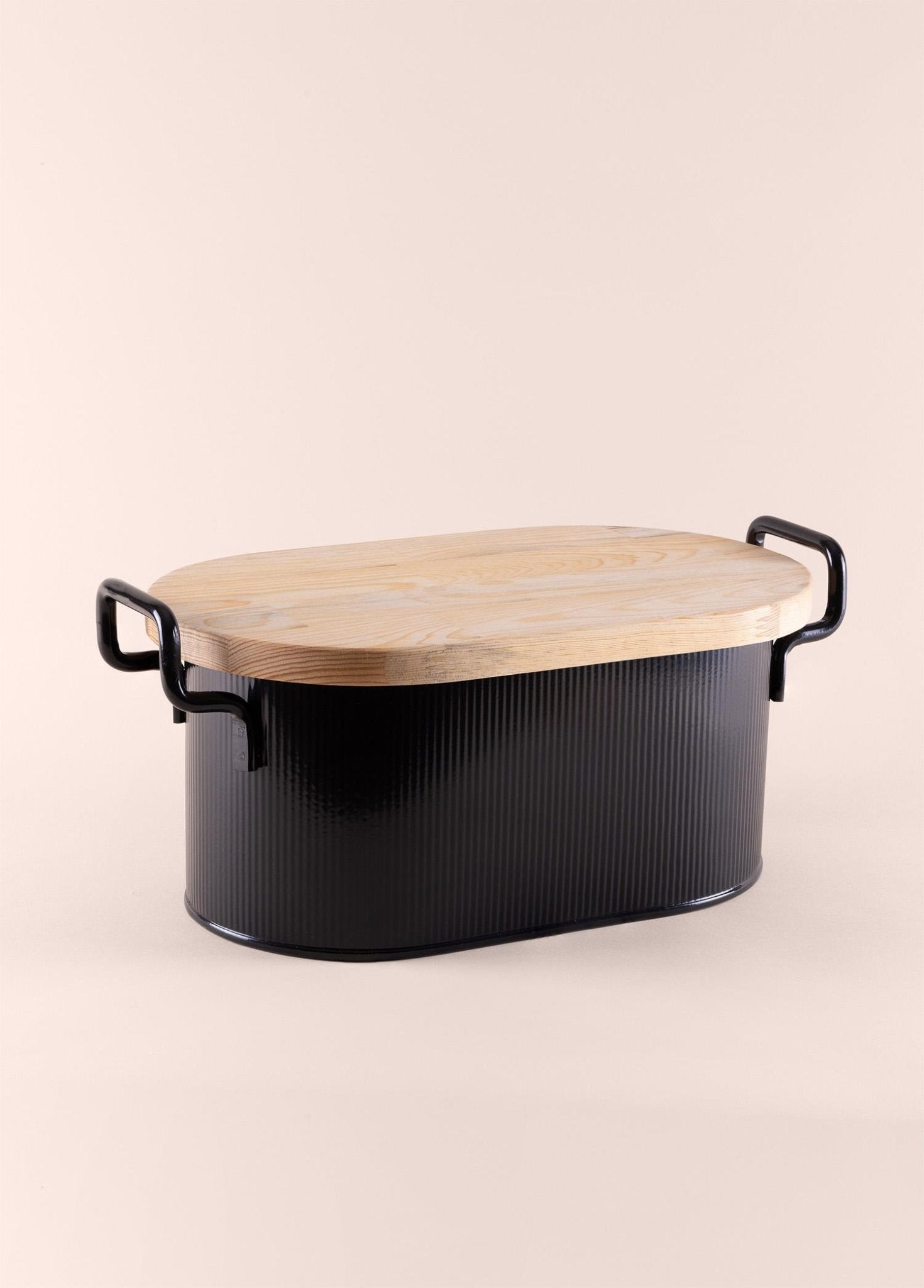 Stripe Wooden Lid Bread Storage Box Black 40x22x18 cm - Exporgin | Türkiye Comes to You