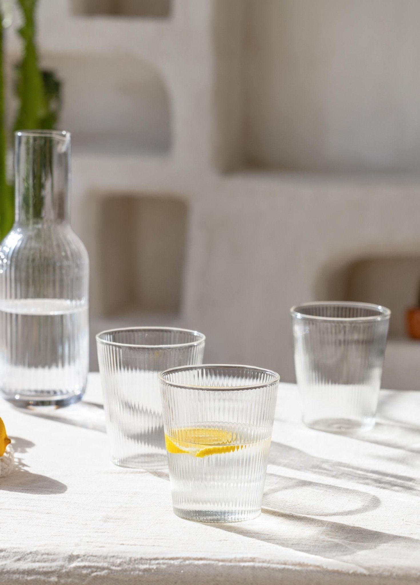 Striped Borosilicate Glass Cup 400 ml - Exporgin - Global Shopping Site