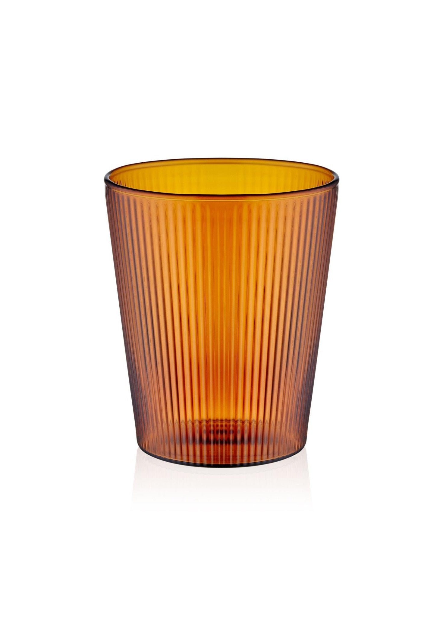 Striped Borosilicate Glass Cup Amber 400 ml - Exporgin - Global Shopping Site