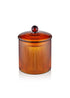 Striped Borosilicate Glass Sugar Bowl Amber 9x9x11 cm - Exporgin - Global Shopping Site
