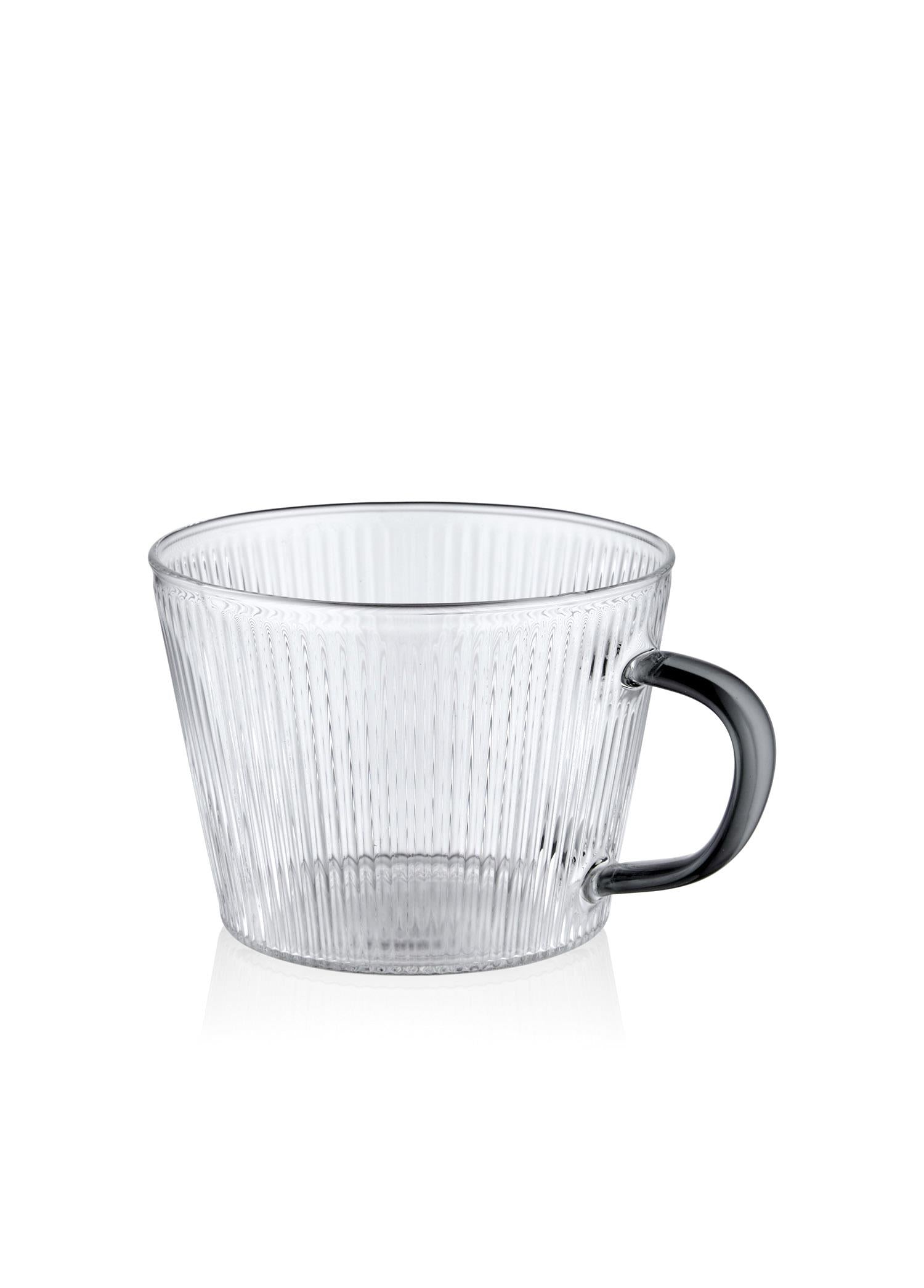 Striped Borosilicate Glass Coffee Mug 310 ml