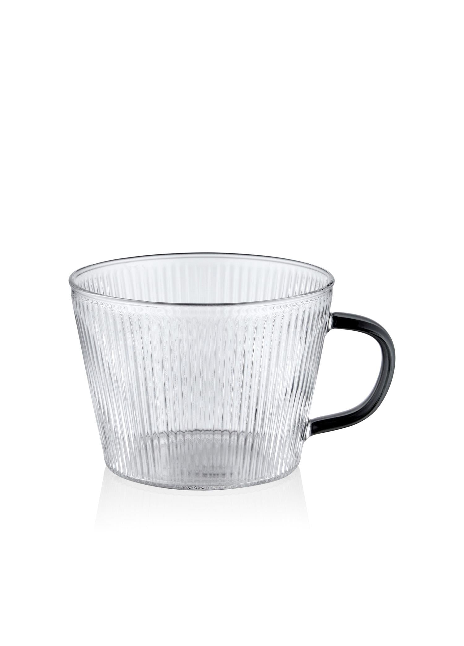 Striped Borosilicate Glass Coffee Mug 310 ml