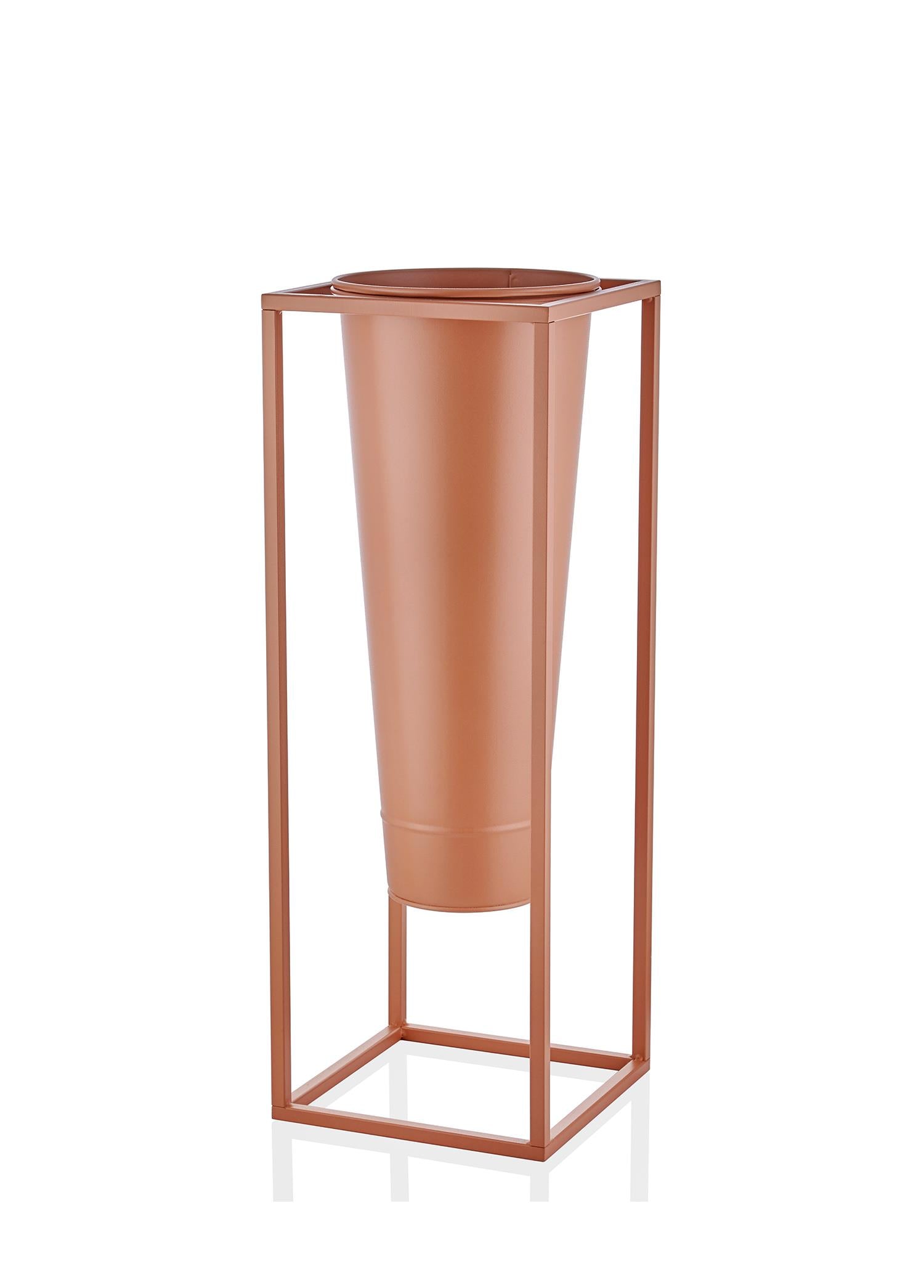 Suelo Vase & Flower Pot Terracotta Copper 29x29x80 cm