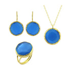 Blaues, rundes, silbernes Dreierset der Sun Stone-Serie – Plüsch und dekorativ – Exporgin – Global Shopping Site