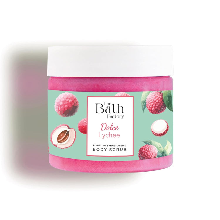 The Bath Factory – Dolce Lychee Body Scrub – Hydrating Exfoliant – 300 g - Exporgin | Türkiye Comes to You