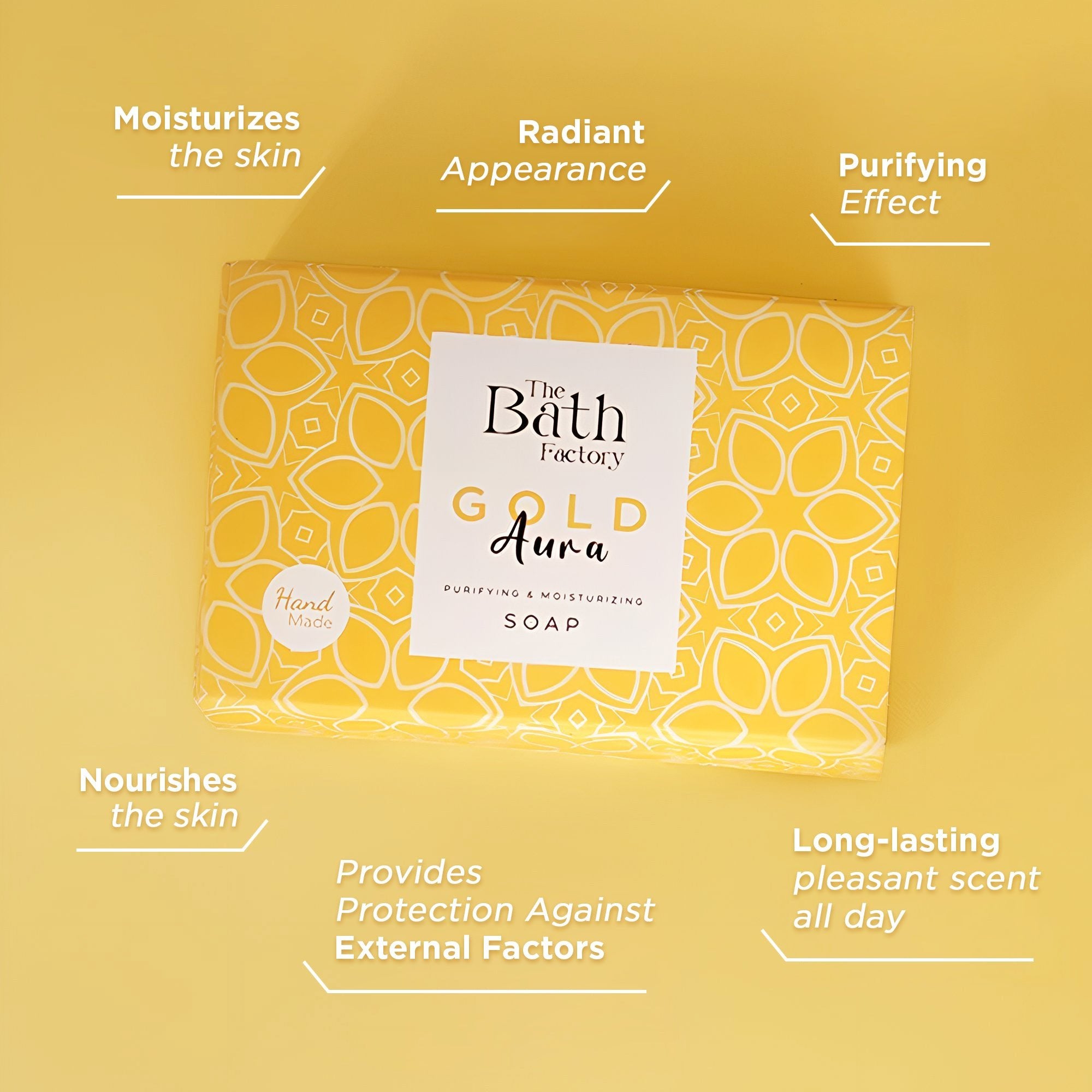 The Bath Factory Gold Aura Soap – Purifying and Mouisturizing 80g - Exporgin - Global Shopping Site