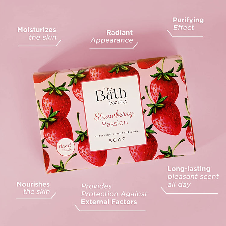 The Bath Factory Strawberry Passion Soap – Purifying and Mouisturizing 80g - Exporgin - Global Shopping Site