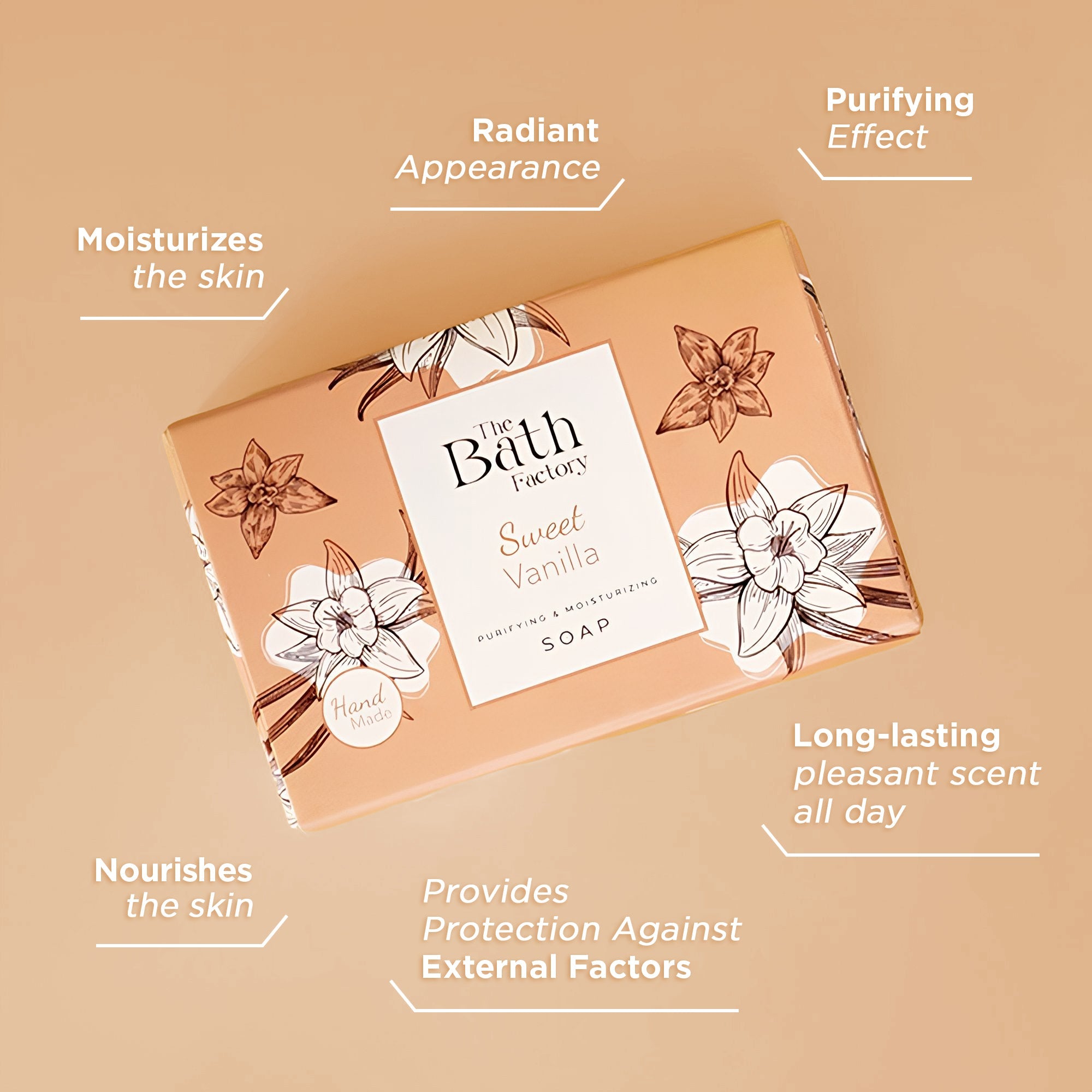 The Bath Factory Sweet Vanilla Soap – Purifying and Mouisturizing 80g - Exporgin - Global Shopping Site