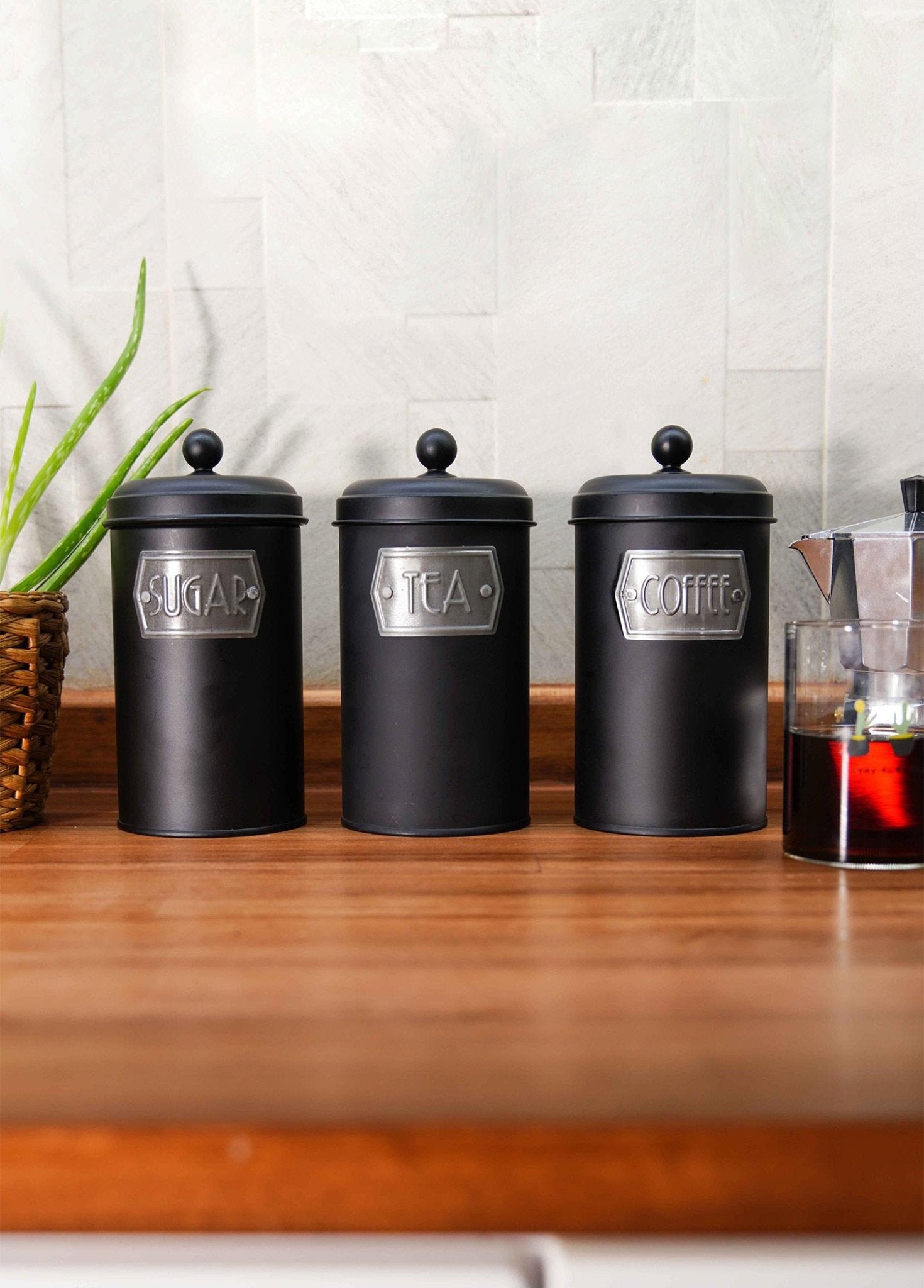 The Mia Tea Sugar Coffee Jar Black 1.20L (40.58 fl oz) MGL0019 - Exporgin | Global Shopping Site