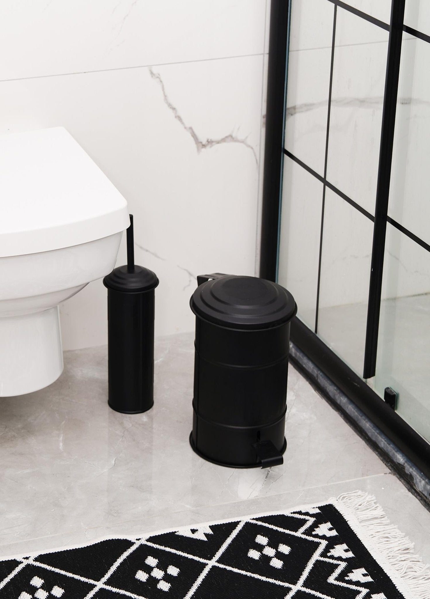 The Mia Trash Can Bathroom Black 5L (169.07 fl oz) MGL0004 - Exporgin | Global Shopping Site