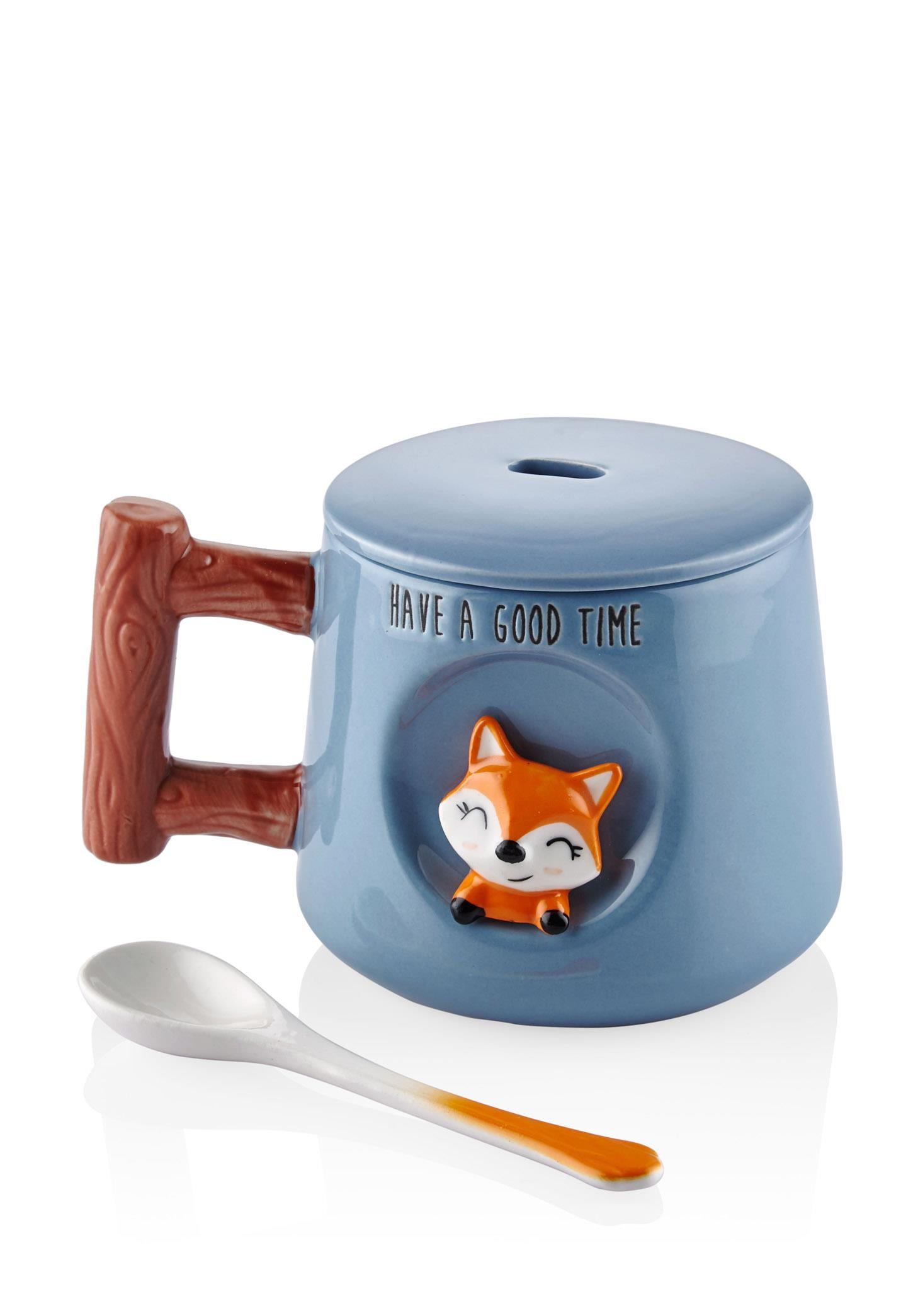 Fox Lid and Spoon Mug 370 ml