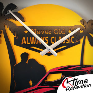 Time Reflection Classic American Car - Orologio da parete in legno fatto a mano a forma 3D - Exporgin | Türkiye Viene da te