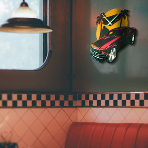 Time Reflection Classic American Car - Orologio da parete in legno fatto a mano a forma 3D - Exporgin | Türkiye Viene da te