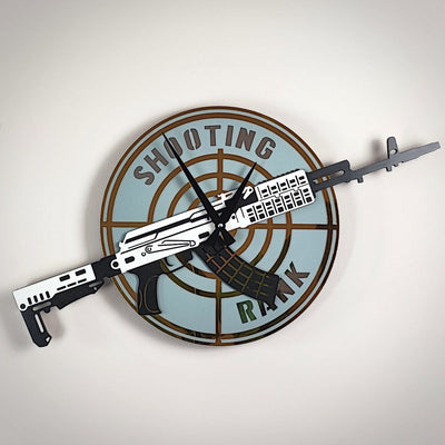Time Reflection Machine Gun - Shaped 3D Handmade Wall Clock - Exporgin | Türkiye Comes to You