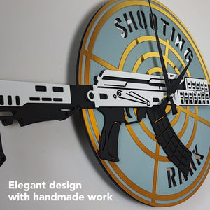 Time Reflection Machine Gun - Shaped 3D Handmade Wall Clock - Exporgin | Türkiye Comes to You