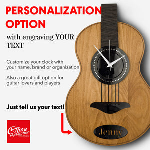 Time Reflection Realistic Classical Guitar - Shaped 3D Handmade Wooden Wall Clock - Exporgin | Türkiye Comes to You